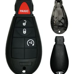 Chrysler/Dodge/Jeep/VW Fobik 4 Button Replacement Case with Remote Start FCC ID: IYZ-C01C / M3N5WY783X