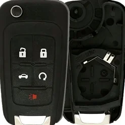 New Aftermarket Chevrolet Replacement Case for OHT01060512 5 Button Flipkey Remote