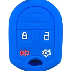 Silicone Key Fob Cover For Ford/Lincoln/Mercury 4 Buttons Remote Head Key