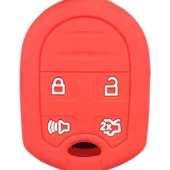 Silicone Key Fob Cover For Ford/Lincoln/Mercury 4 Buttons Remote Head Key