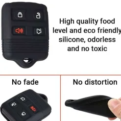 Silicone Key Fob Cover For Ford/Lincoln/Mercury 4 Buttons Remote